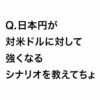 【ChatGPTに聞く】Q.日本円が 対米ドルに対して強くなるシナリオを教えてちょ